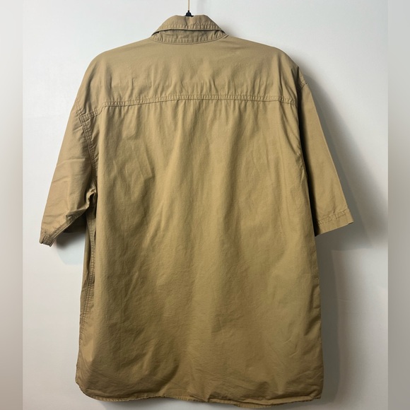 EDDIE BAUER Fishing Camping Short Sleeve Shirt Button Front Green Men LG - Picture 7 of 10